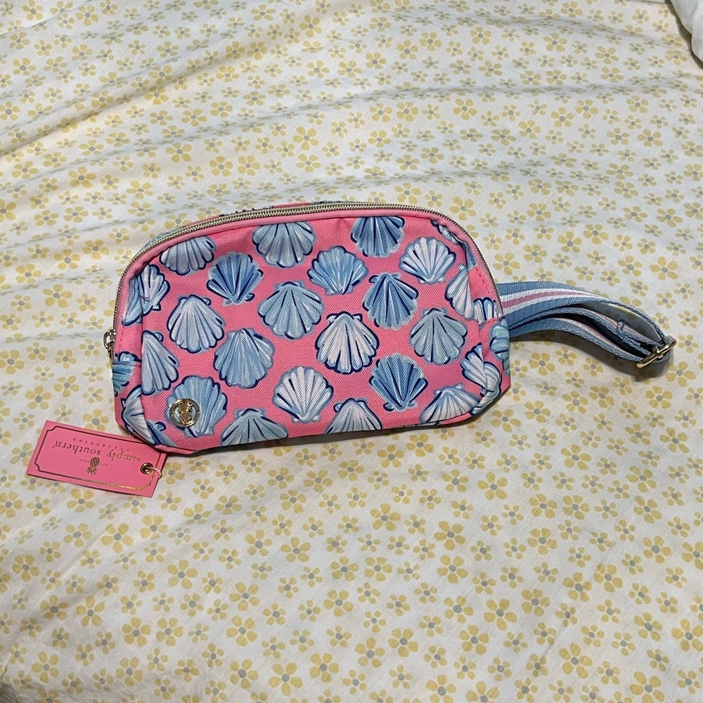 NWT Simply Southern Pink and Blue Seashell Waist Bag